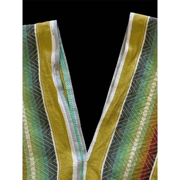 Lucky & Blessed Deep V Striped Top 3/4 Sleeve Boho Western Plus Sz 2X Vintage - Picture 4 of 7